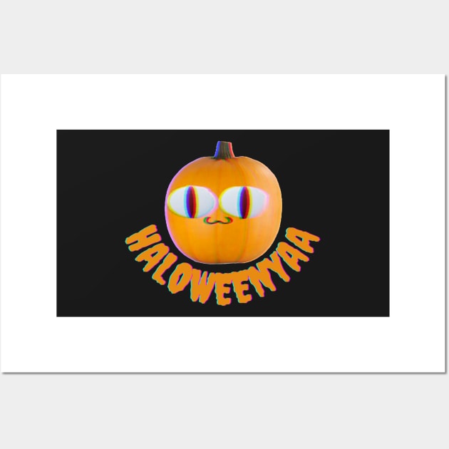 neco arc hallween funny pumpkin head Wall Art by the-Bebop